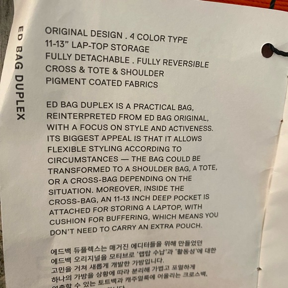 JOH & CO Ed Bag Duplex Vermillion-Orange - Picture 4 of 11